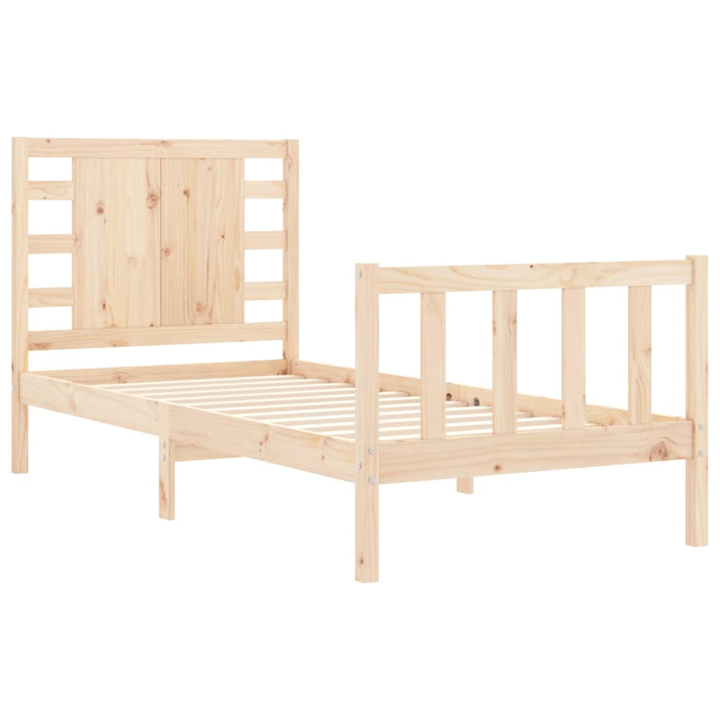 Bed Frame without Mattress Single Solid Wood Pine