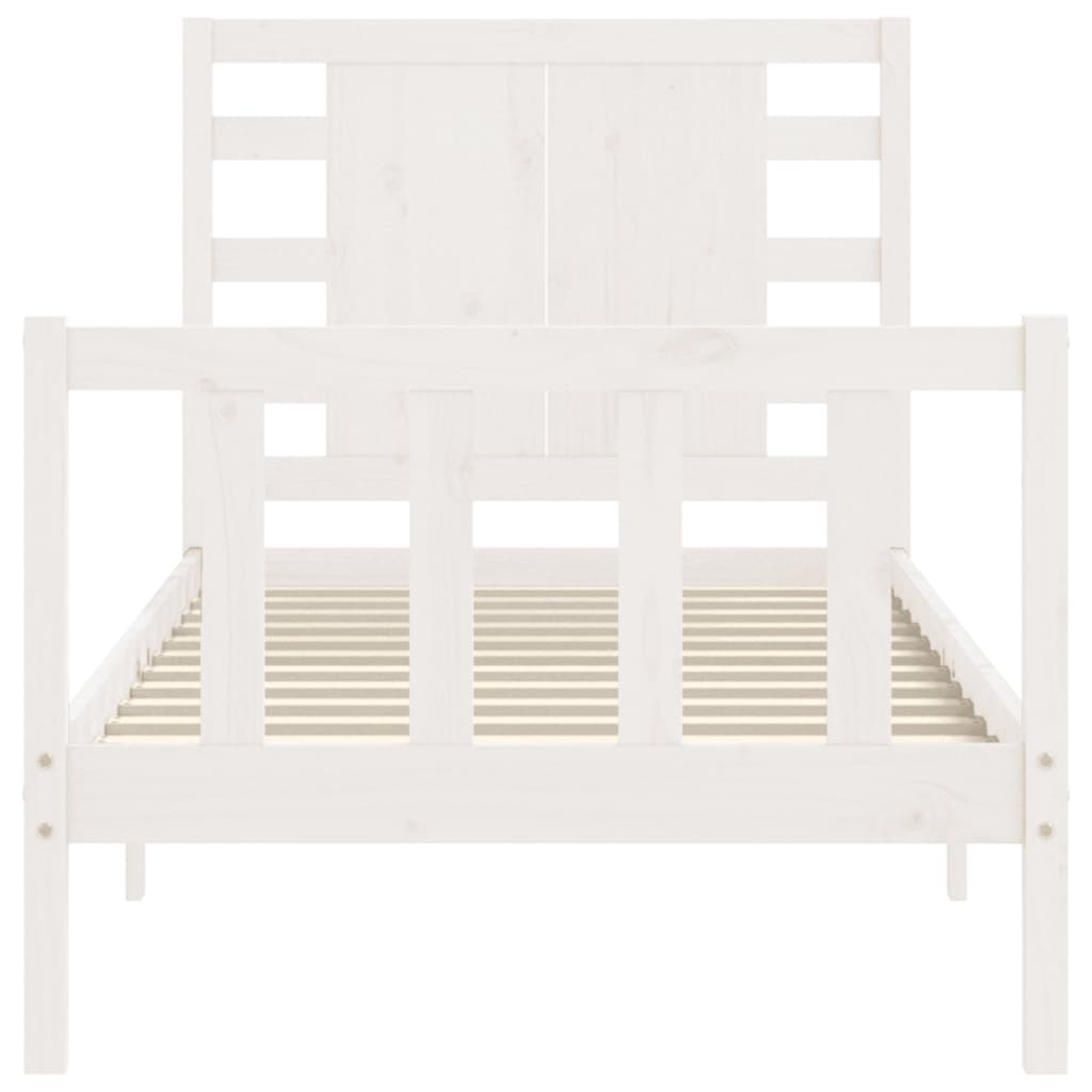 Bed Frame without Mattress White 90x200 cm Solid Wood Pine