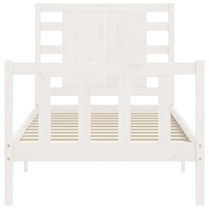 Bed Frame without Mattress White 90x200 cm Solid Wood Pine