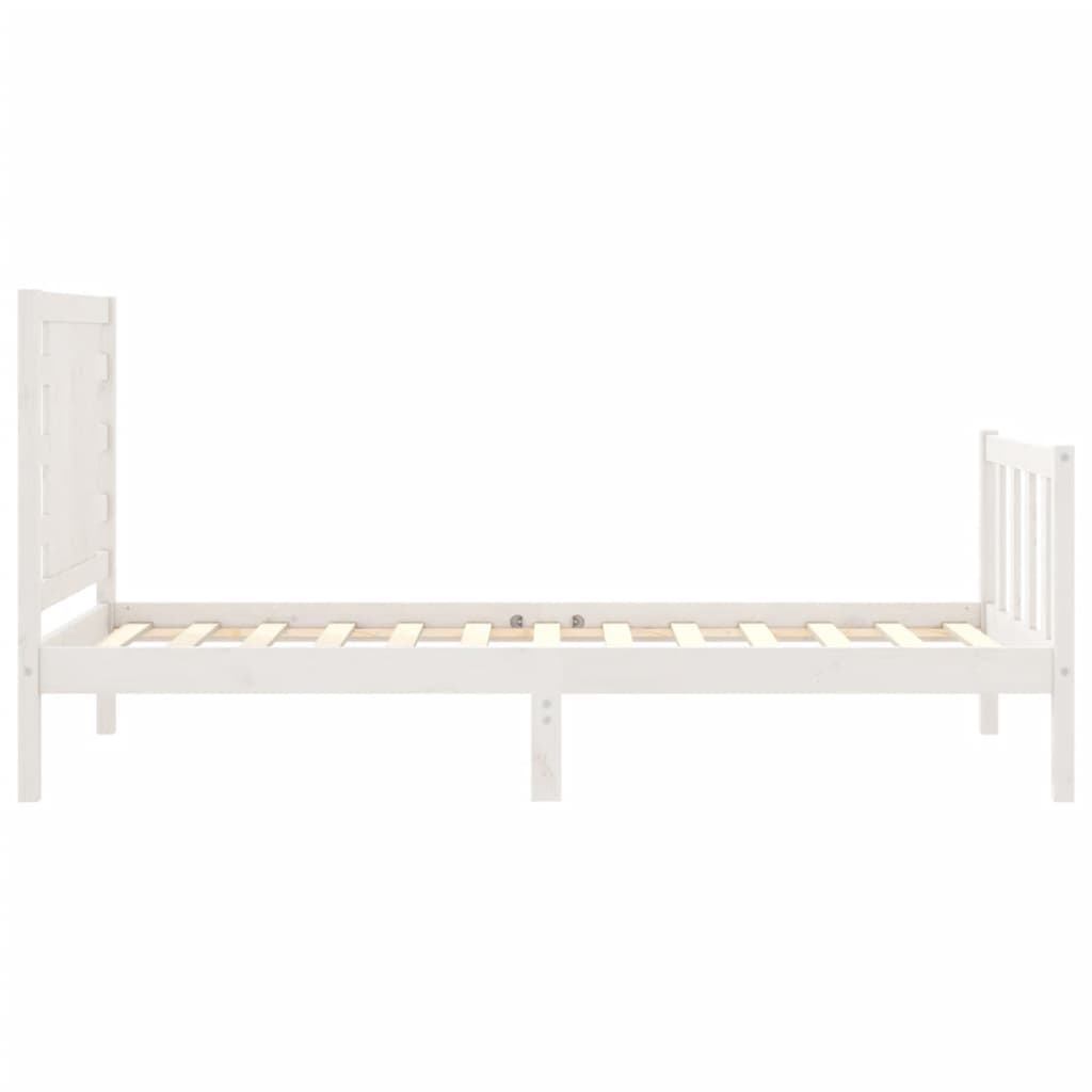 Bed Frame without Mattress White 90x200 cm Solid Wood Pine