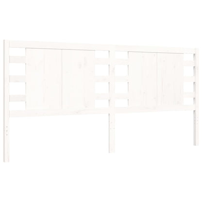 Bed Frame with Headboard White 200x200 cm Solid Wood