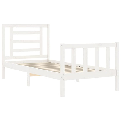 Bed Frame without Mattress White Small Single Solid Wood Pine