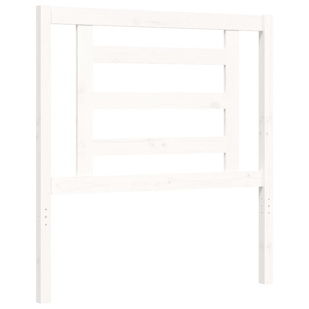 Bed Frame without Mattress White Small Single Solid Wood Pine