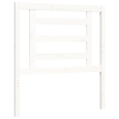 Bed Frame with Headboard White Single Solid Wood