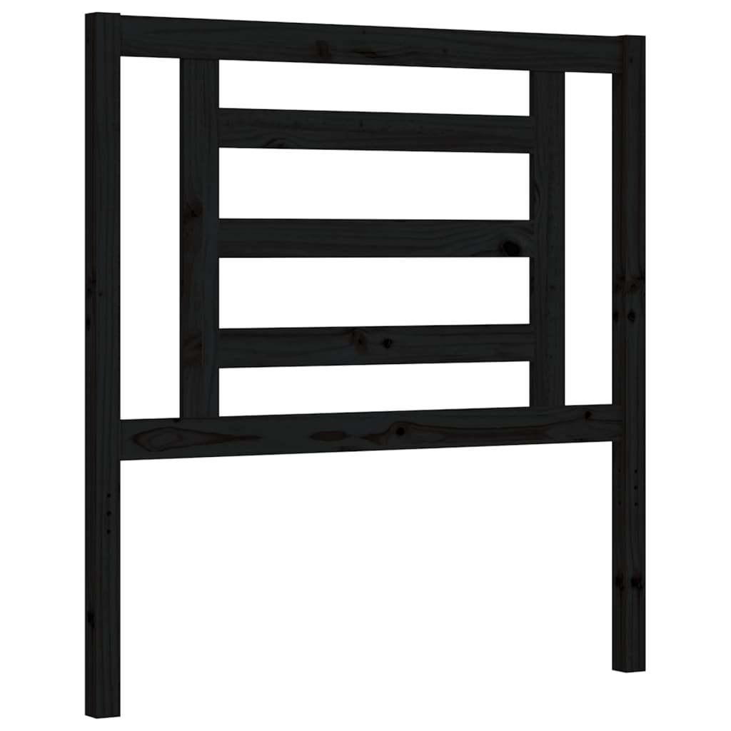 Bed Frame with Headboard Black 100x200 cm Solid Wood