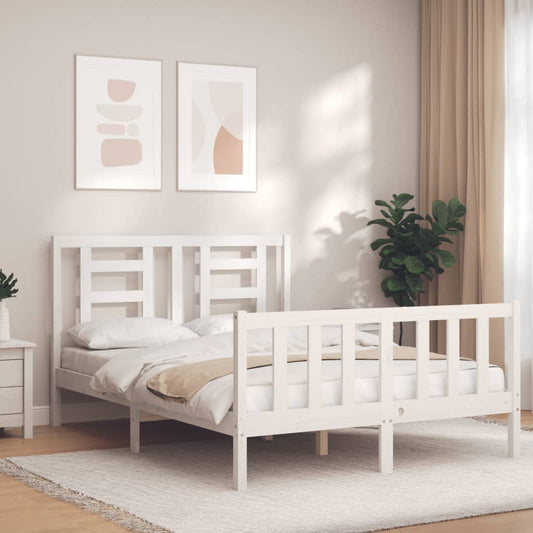 Bed Frame without Mattress White 120x200 cm Solid Wood Pine