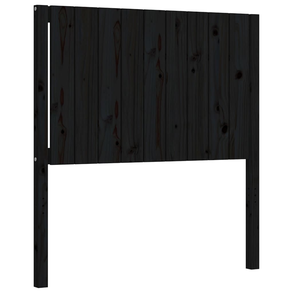 Bed Frame without Mattress Black Single Solid Wood Pine