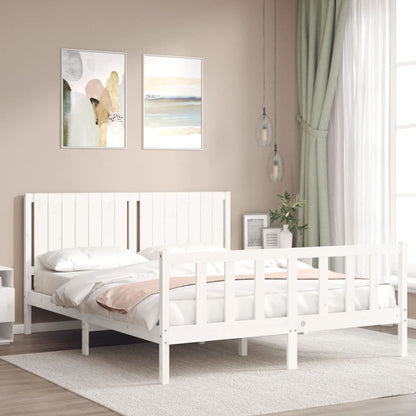 Bed Frame without Mattress White 160x200 cm Solid Wood Pine