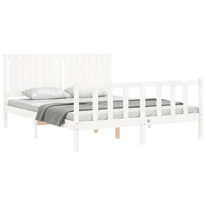 Bed Frame without Mattress White 160x200 cm Solid Wood Pine