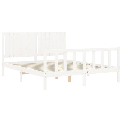 Bed Frame without Mattress White 160x200 cm Solid Wood Pine