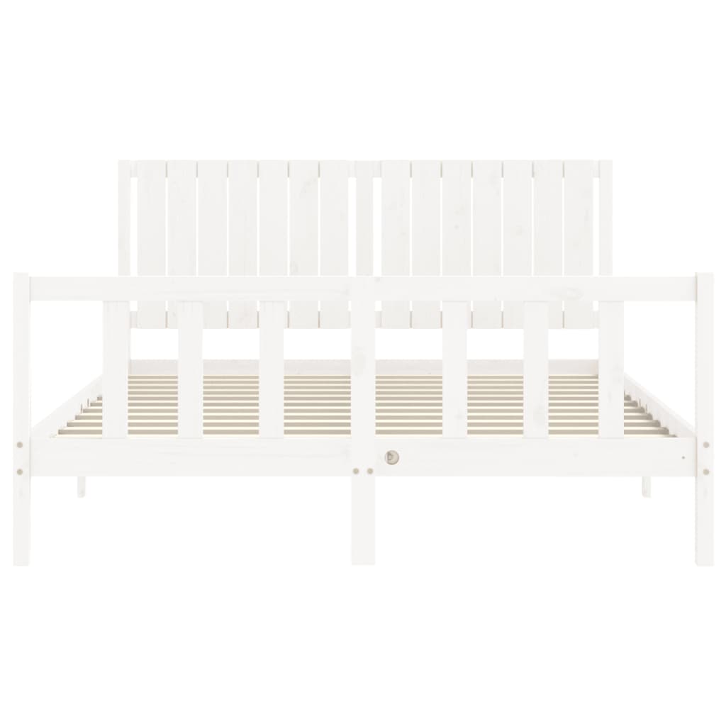 Bed Frame without Mattress White 160x200 cm Solid Wood Pine