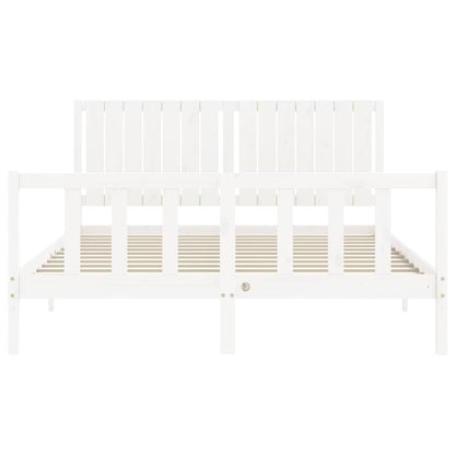 Bed Frame without Mattress White 160x200 cm Solid Wood Pine