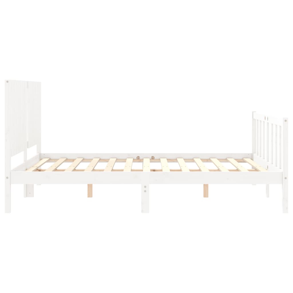 Bed Frame without Mattress White 160x200 cm Solid Wood Pine