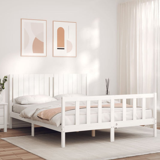 Bed Frame without Mattress White 160x200 cm Solid Wood Pine