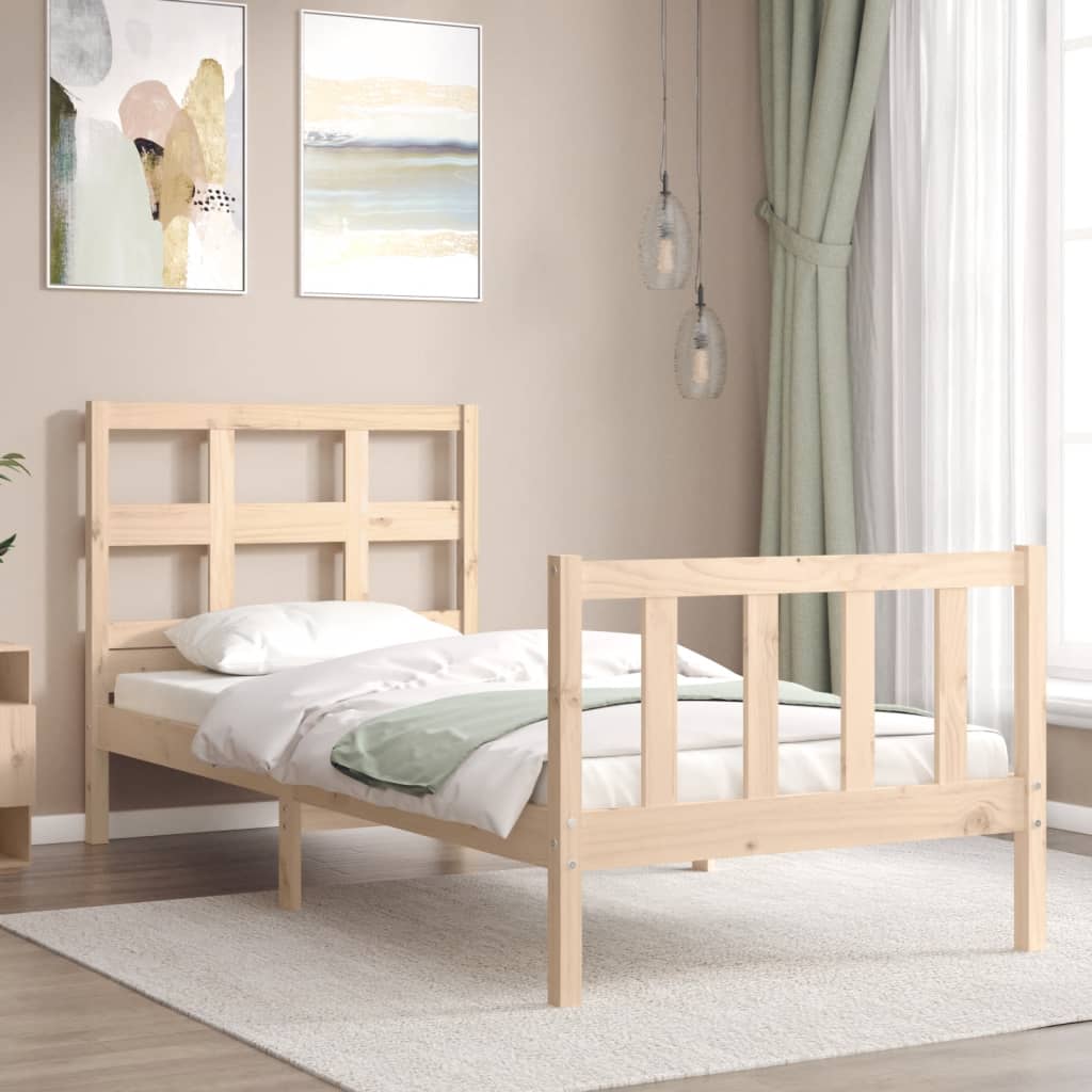 Bed Frame without Mattress Single Solid Wood Pine