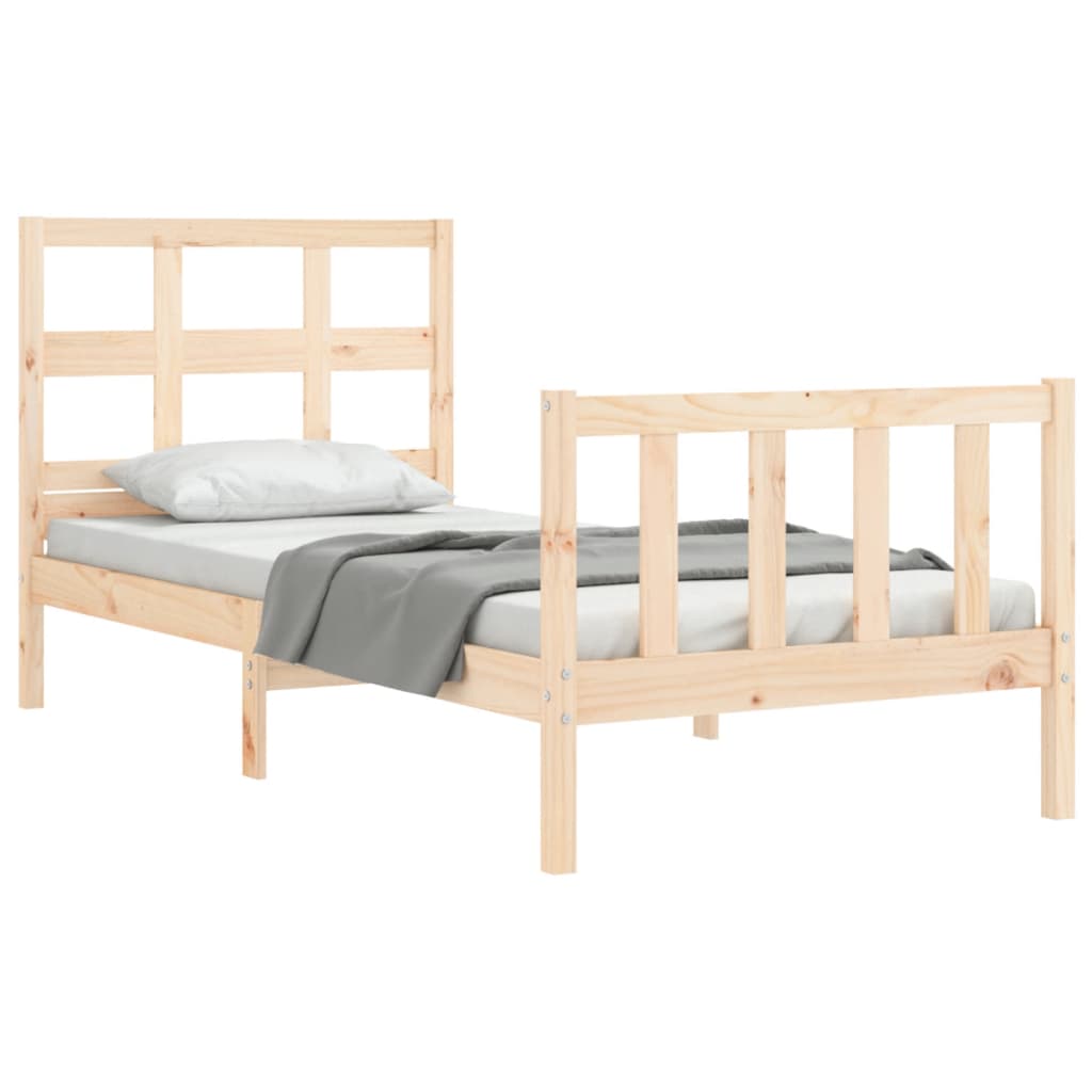 Bed Frame without Mattress Single Solid Wood Pine