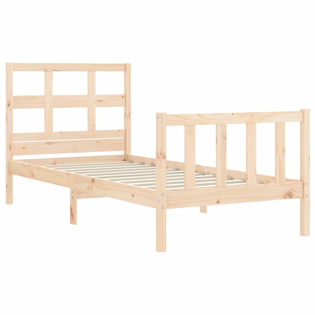 Bed Frame without Mattress Single Solid Wood Pine