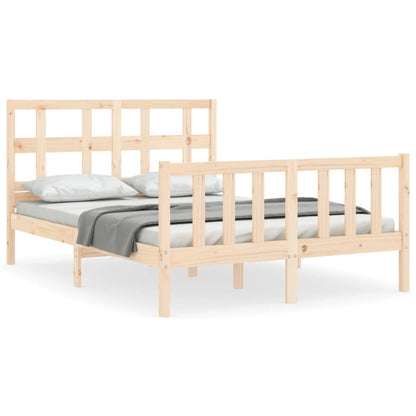 Bed Frame with Headboard Small Double Solid Wood