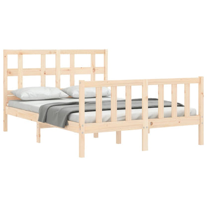 Bed Frame with Headboard Small Double Solid Wood