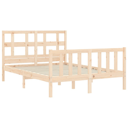 Bed Frame with Headboard Small Double Solid Wood