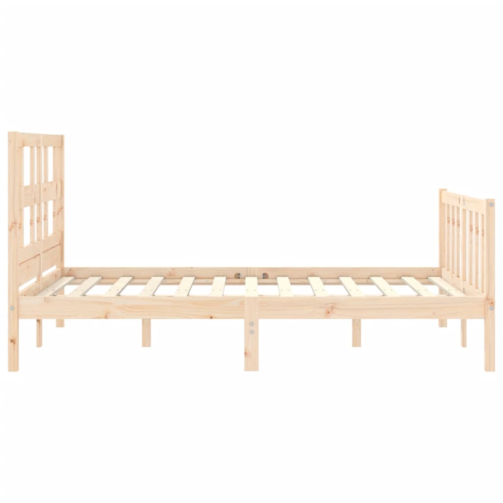 Bed Frame with Headboard Small Double Solid Wood