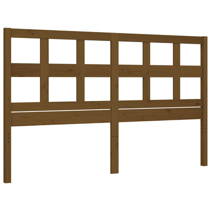 Bed Frame without Mattress Honey Brown King Size Solid Wood Pine