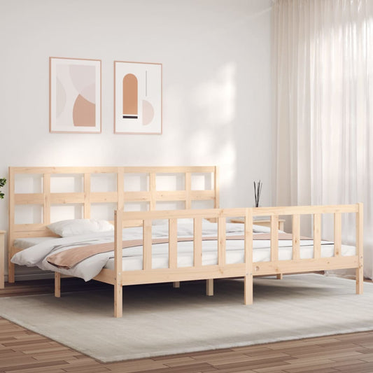 Bed Frame without Mattress Super King Size Solid Wood Pine