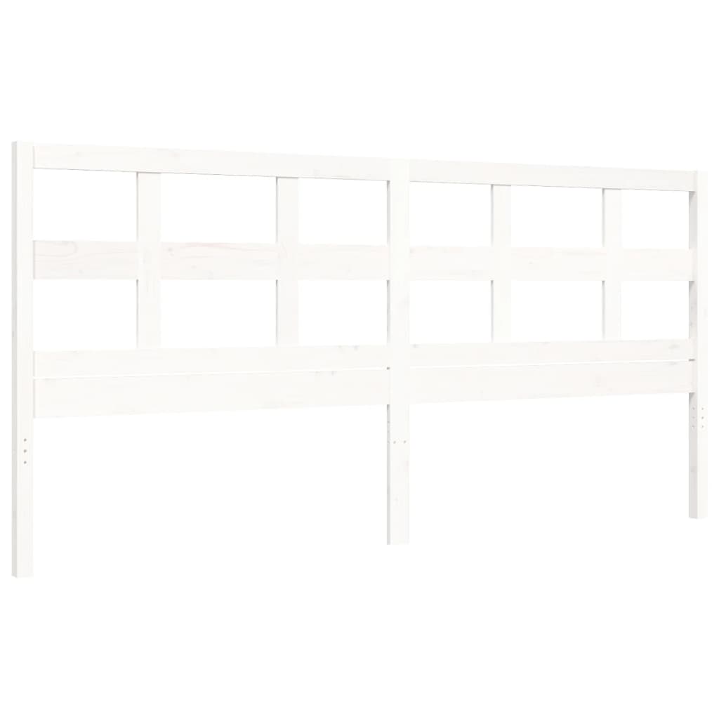 Bed Frame without Mattress White Super King Size Solid Wood Pine