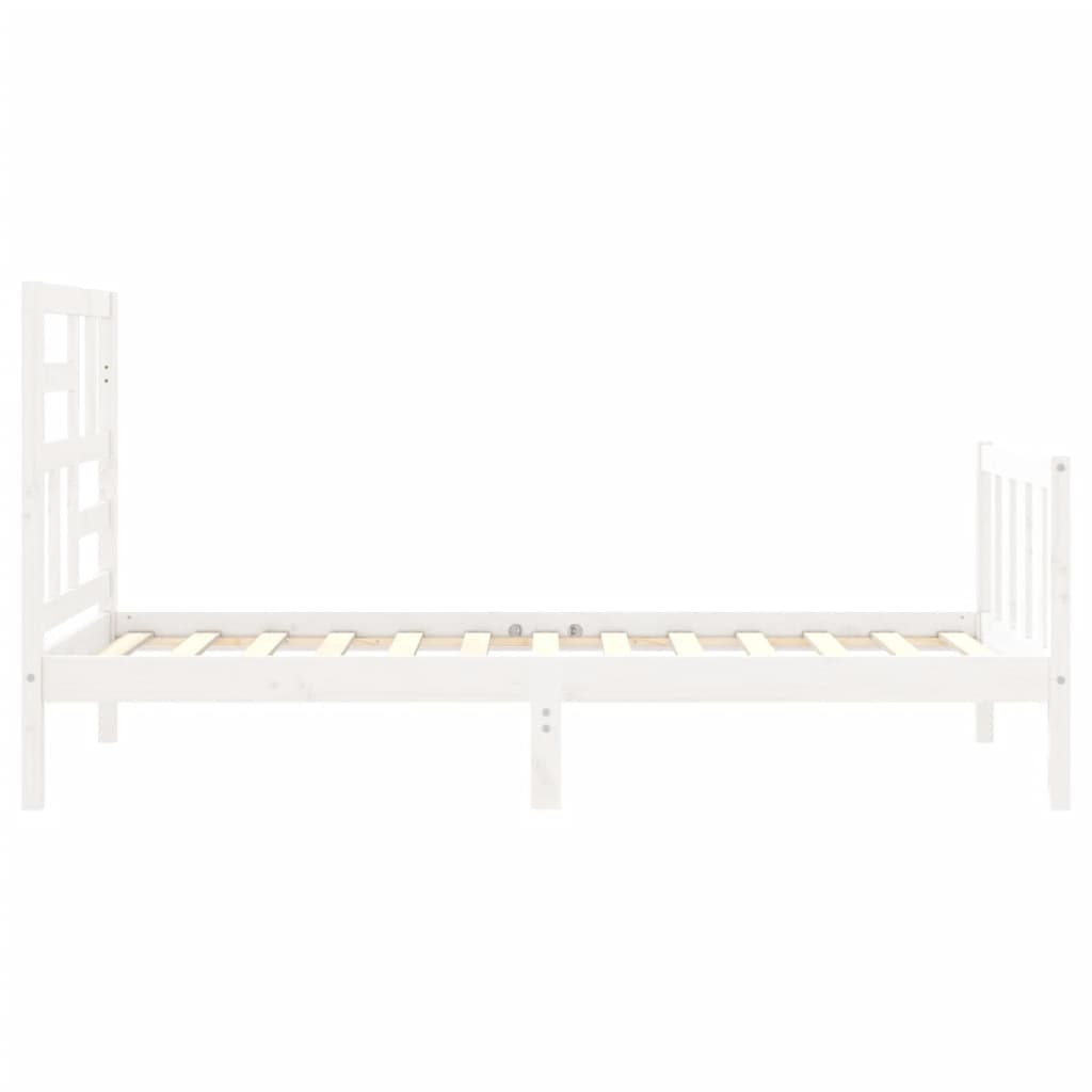 Bed Frame without Mattress White Small Single Solid Wood Pine