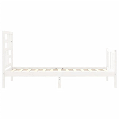 Bed Frame without Mattress White Small Single Solid Wood Pine