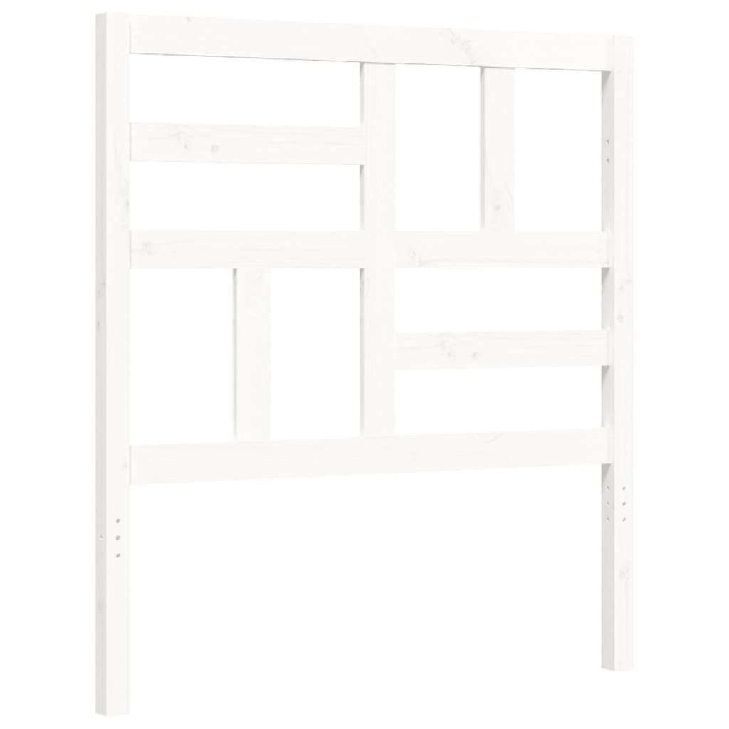 Bed Frame without Mattress White Single Solid Wood Pine