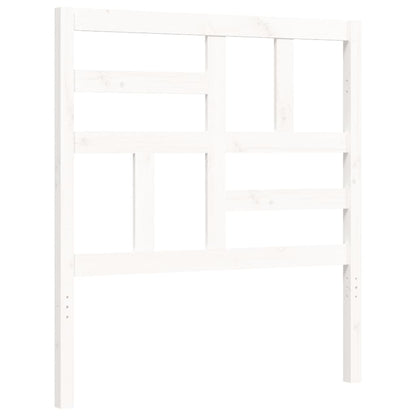 Bed Frame without Mattress White Single Solid Wood Pine