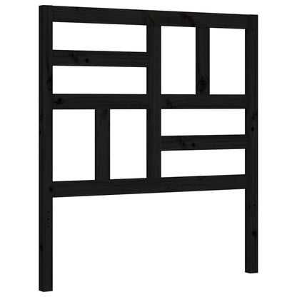 Bed Frame with Headboard Black Single Solid Wood