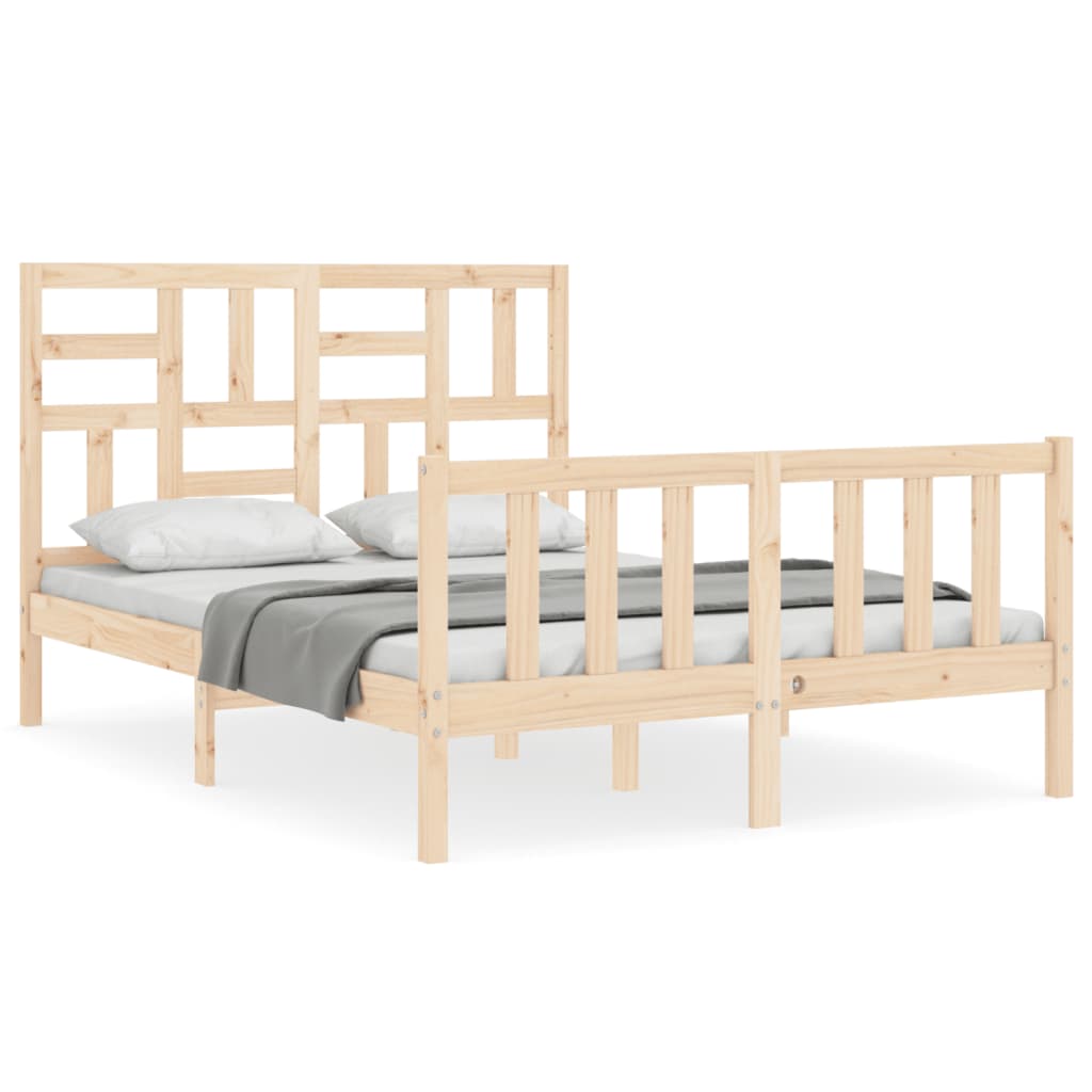 Bed Frame without Mattress 140x190 cm Solid Wood Pine