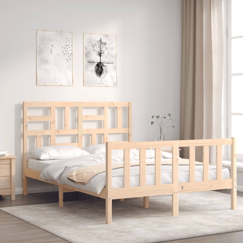 Bed Frame without Mattress 140x190 cm Solid Wood Pine