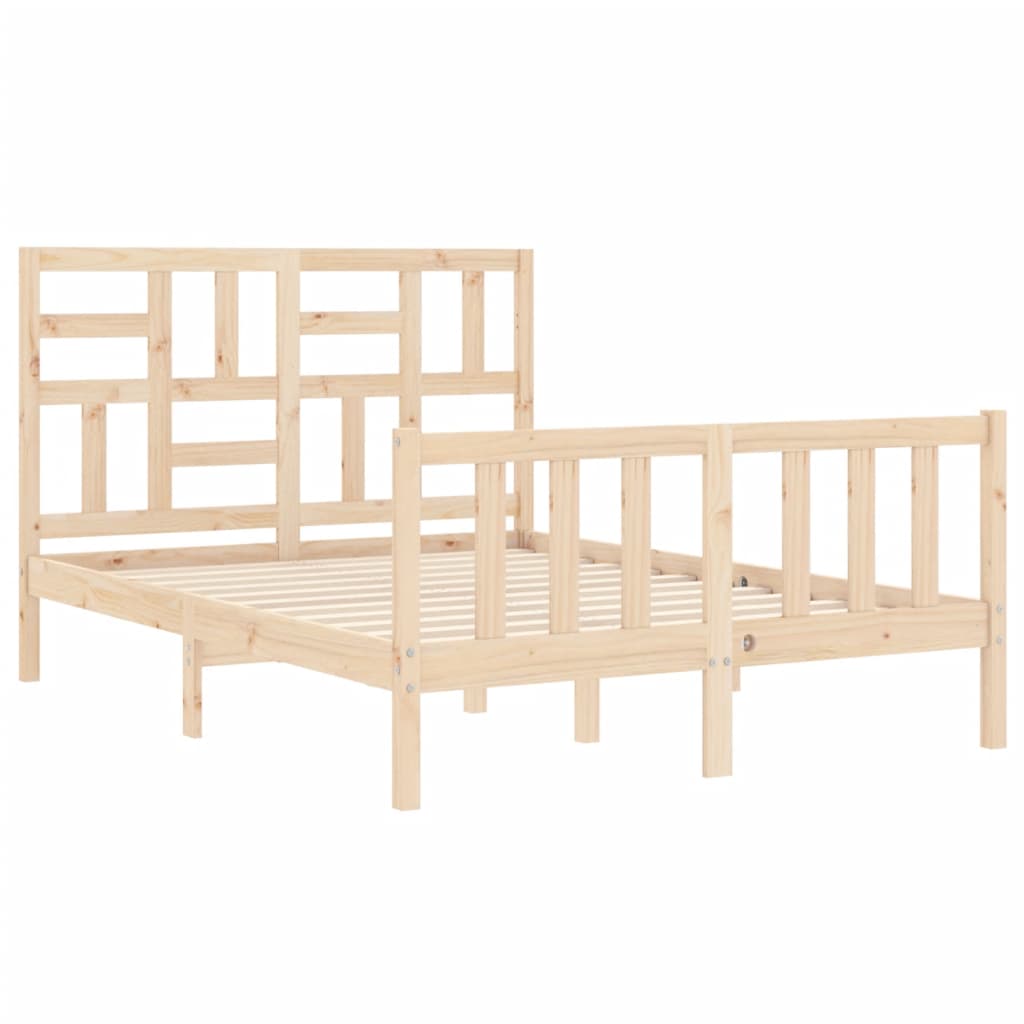 Bed Frame without Mattress 140x190 cm Solid Wood Pine