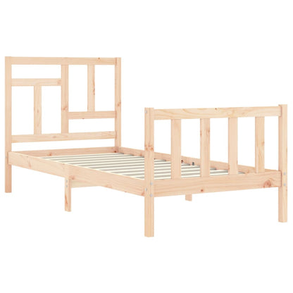 Bed Frame with Headboard Single Solid Wood