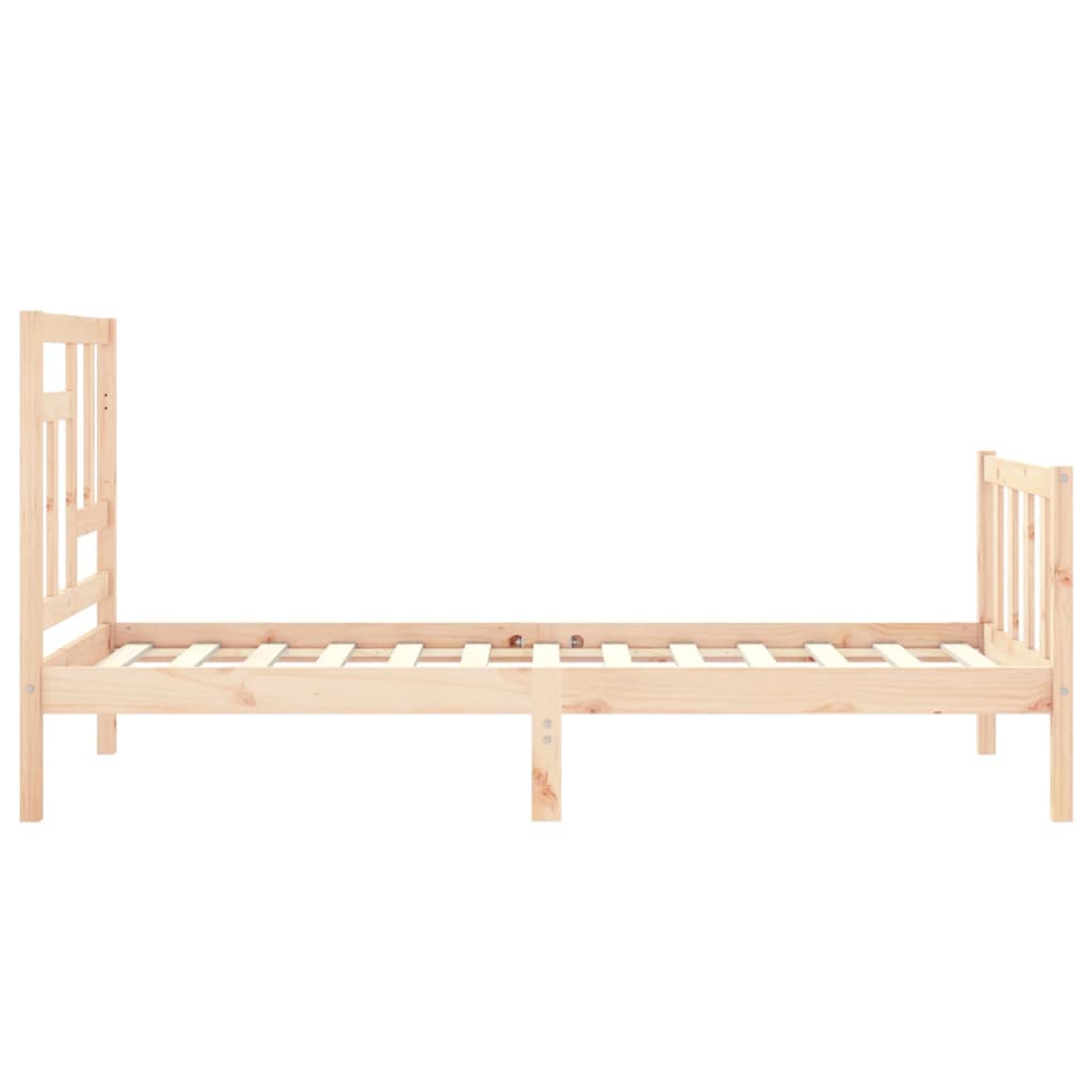 Bed Frame with Headboard Single Solid Wood