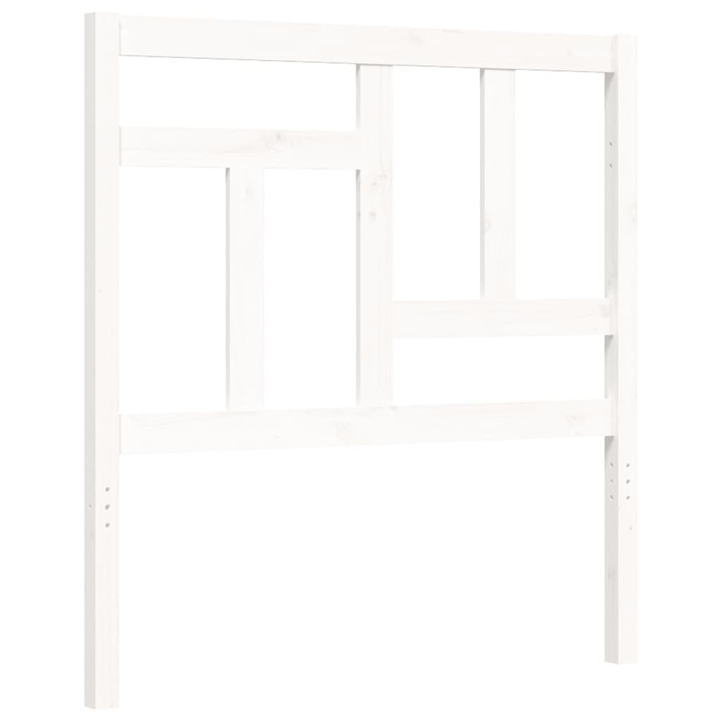 Bed Frame without Mattress White Single Solid Wood Pine