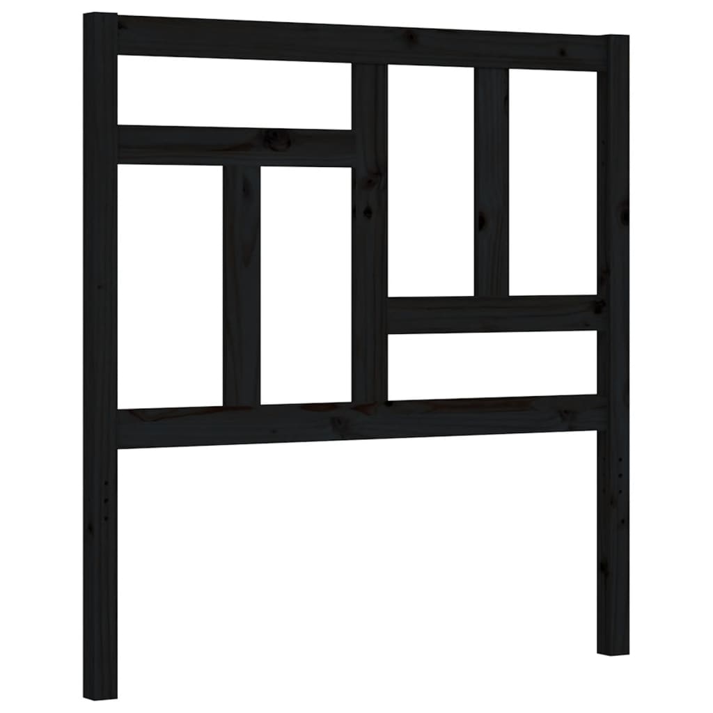 Bed Frame without Mattress Black Single Solid Wood Pine