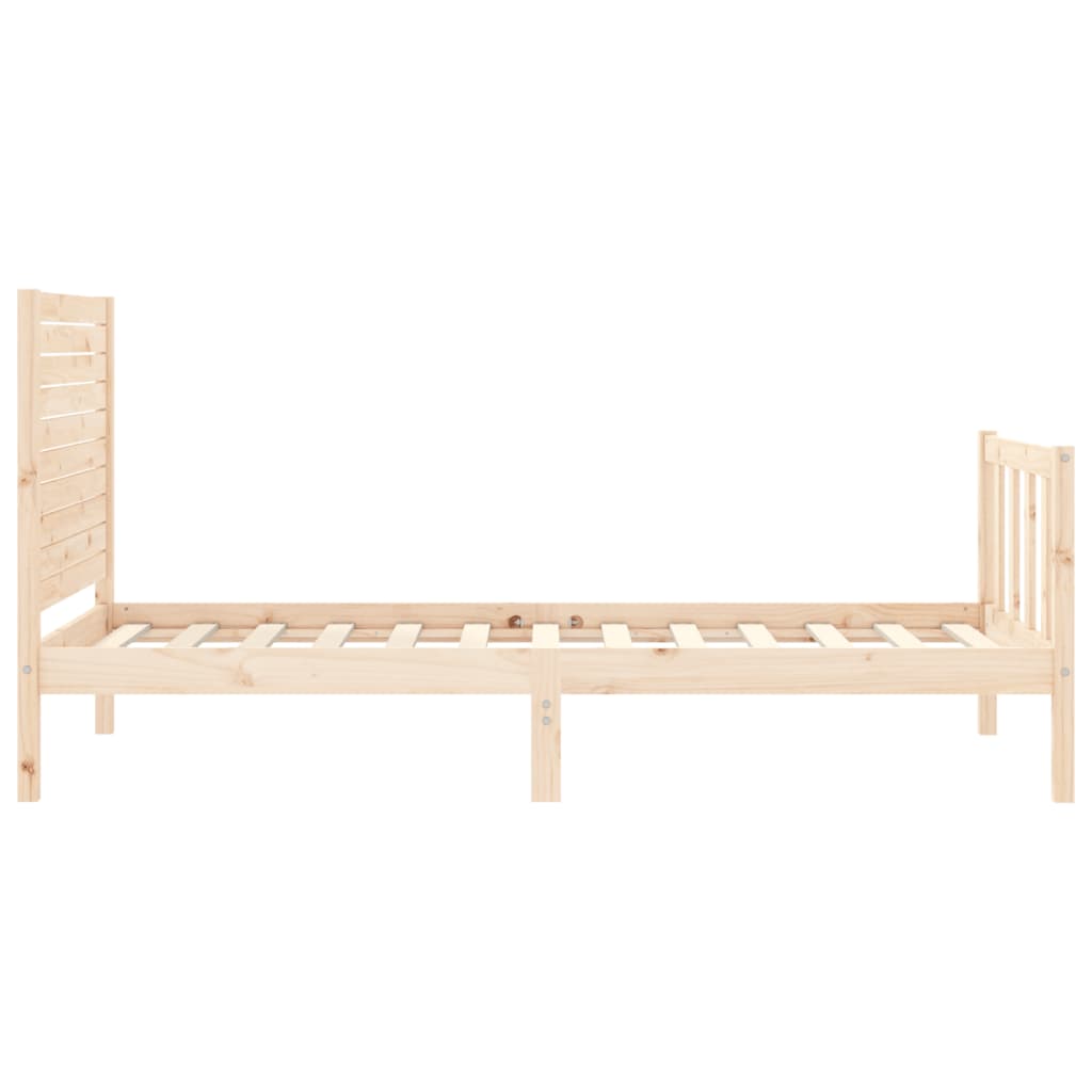 Bed Frame with Headboard Single Solid Wood