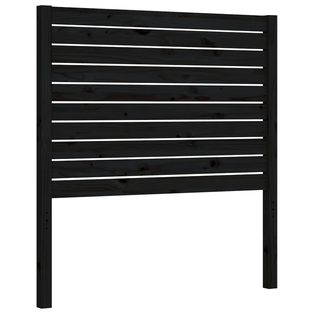 Bed Frame with Headboard Black Single Solid Wood