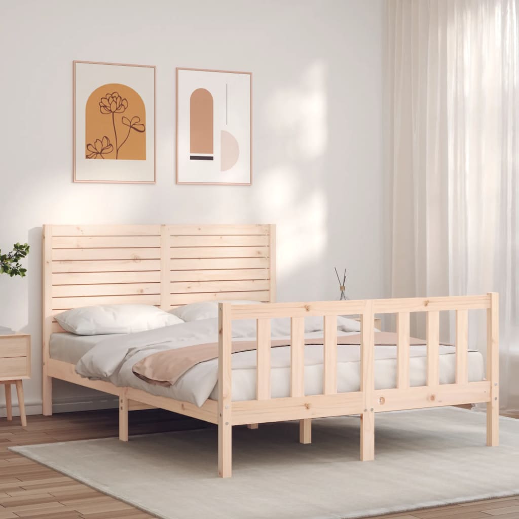 Bed Frame without Mattress Small Double Solid Wood Pine