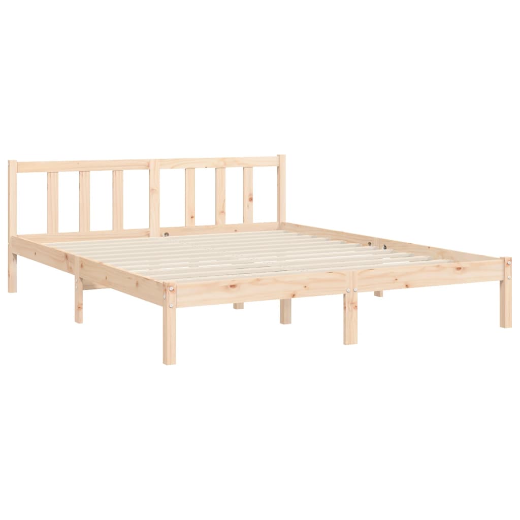 Bed Frame with Headboard King Size Solid Wood