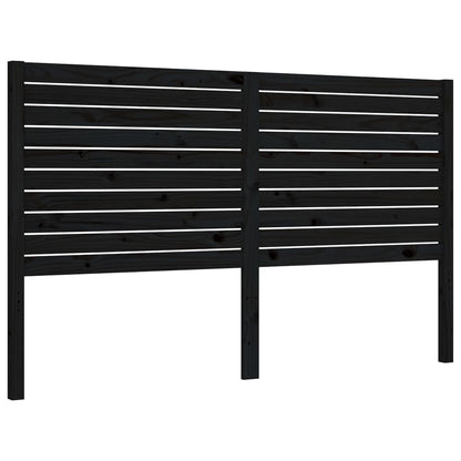 Bed Frame without Mattress Black King Size Solid Wood Pine