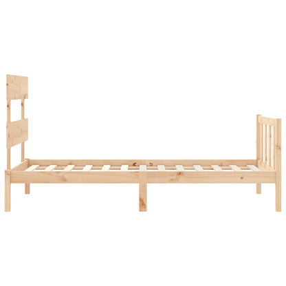 Bed Frame with Headboard Single Solid Wood