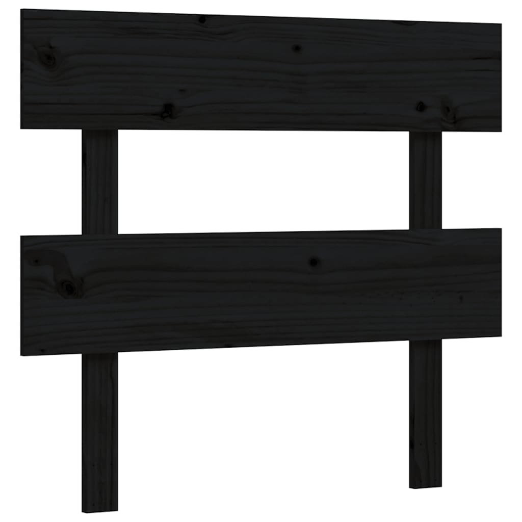 Bed Frame without Mattress Black Single Solid Wood Pine