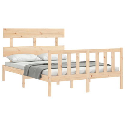 Bed Frame without Mattress Double Solid Wood Pine