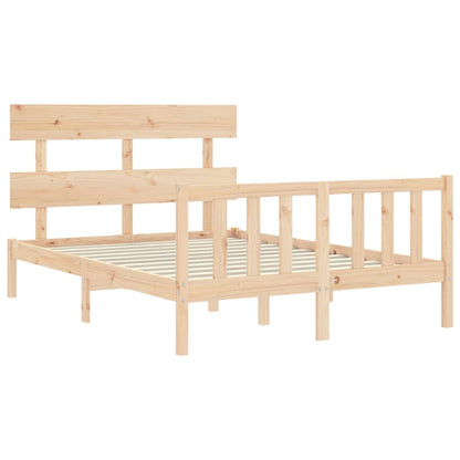 Bed Frame without Mattress Double Solid Wood Pine