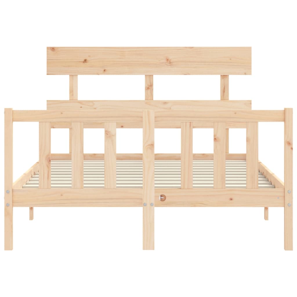 Bed Frame without Mattress Double Solid Wood Pine